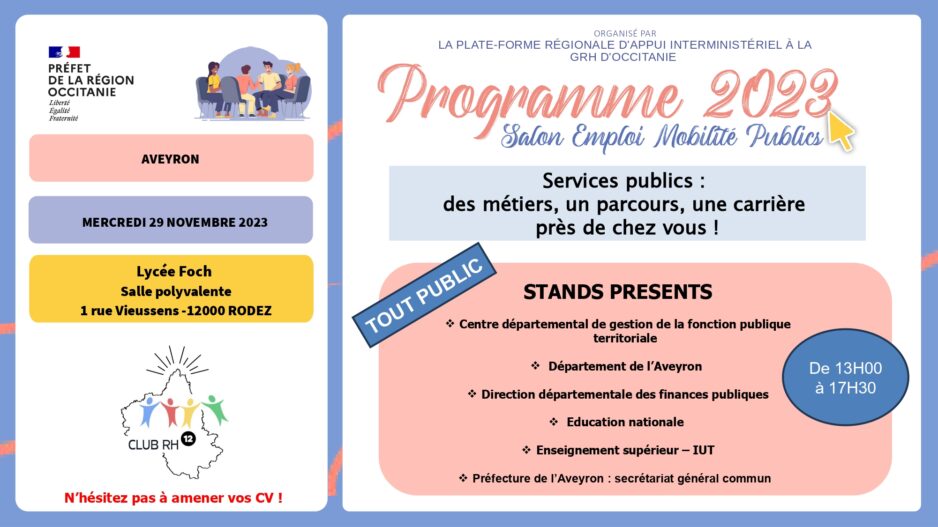 Salon de l’Emploi des Services Publics de l’Aveyron.