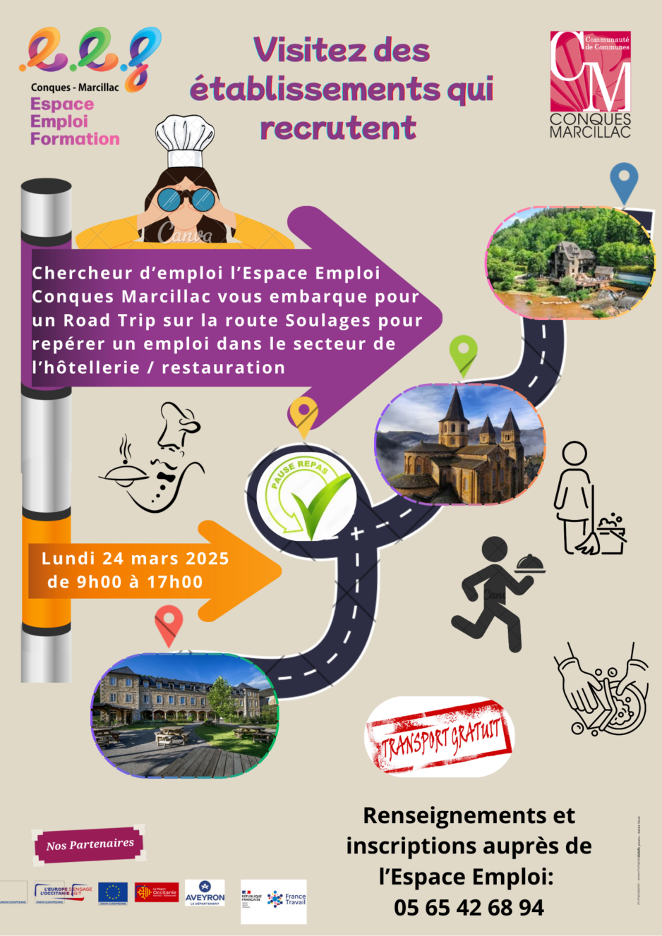 Raod Trip sur la route Soulage lundi 24 mars avec l ‘EEF de Conques Marcillac