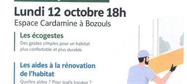 Réunion d&rsquo;information : rénovation de l&rsquo;habitat lundi 12 octobre à 18h
